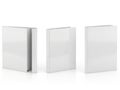 Three identical closed white books in a row Royalty Free Stock Photo