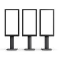 Three Blank Digital Advertising Billboards on White Background Royalty Free Stock Photo