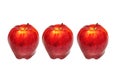 Three Identical Red Apples Isolated