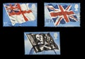Flags on British postage stamps Royalty Free Stock Photo
