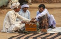 Three Indian Asian Men With Musical Instruments