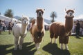Influencer alpacas at a music festival, AI-generated.