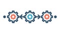 Three Interconnected Gears in a Hexagonal Shape Vector Icon, vector design Generative AI Royalty Free Stock Photo