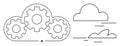 Cloud Integration Concept with Interlocking Gears and Minimalist Sky Elements Royalty Free Stock Photo