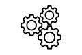 Three interlocking gears icon on white background cogs mechanism Royalty Free Stock Photo
