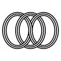 Three Interlocking Rings, Geometric Symbol of Unity and Balance Royalty Free Stock Photo