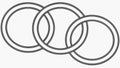 Three Interlocking Rings Minimalist Vector Illustration, Connection, vector design Generative AI Royalty Free Stock Photo