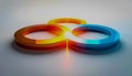 Three Interlocking Rings Perfect Synergy Royalty Free Stock Photo