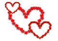 Three intertwined hearts. Symbol of love