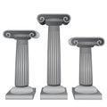 Three ionic marble columns