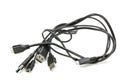 Three Isolated Black Intertwined USB Cables on White Royalty Free Stock Photo