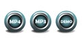 MP4, MP3 and demo buttons