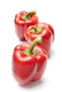 Three Isolated Red Bell Peppers