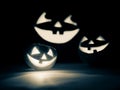 Three jack-o-Lantern in blue