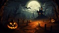 Three jack o lantern at dark Royalty Free Stock Photo