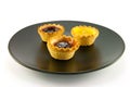 Three Jam Tarts on a Plate Royalty Free Stock Photo