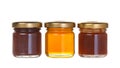 Three jar of jam and honey Royalty Free Stock Photo