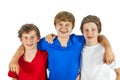 Three joyful friends enjoy life Royalty Free Stock Photo