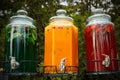 Three jugs of refreshing summer lemonade