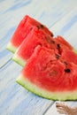 Three juicy portions of water melon Royalty Free Stock Photo