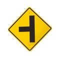 Three junction signs on a white background