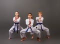 Three karate girls Royalty Free Stock Photo