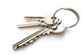 Three keys on a steel key ring Royalty Free Stock Photo