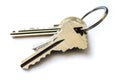 Three keys on a steel key ring Royalty Free Stock Photo