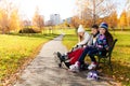 Three kids getting ready to skate Royalty Free Stock Photo