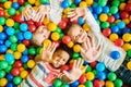 Three Kids Playing in Ballpit Royalty Free Stock Photo