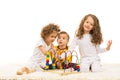 Three kids playing home Royalty Free Stock Photo