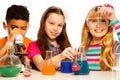 Cute kids and chemistry Royalty Free Stock Photo