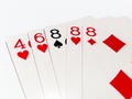 Three of Kind Card in Poker Game with White Background