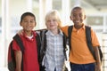 Three kindergarten boys standing together Royalty Free Stock Photo