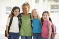 Three kindergarten girls standing together