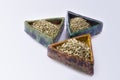 Three kinds of hemp seeds