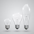 Three kinds of light bulb, vector