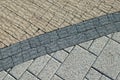 Three kinds pavement bricks texture Royalty Free Stock Photo