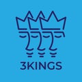 Three King Faces Logo Vector Illustration