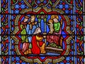 Three Kings Christ Stained Glass Notre Dame Paris France Royalty Free Stock Photo