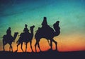 Three Kings Desert Star of Bethlehem Nativity Concept Royalty Free Stock Photo