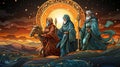 Three kings desert star of bethlehem Nativity Concept Royalty Free Stock Photo