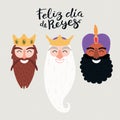 Three kings illustration, quote in Spanish