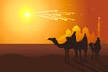 Three Kings ride camels from Oriental countries