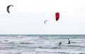 Three Kite Surfers Royalty Free Stock Photo