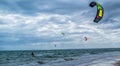 Three kite surfers Royalty Free Stock Photo