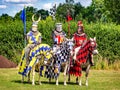 Three knights are ready for tournament re-enactment