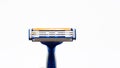 Three knives of razor in dark blue color Royalty Free Stock Photo