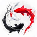 Three Koi Fish Swimming in Water Royalty Free Stock Photo