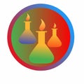 Three laboratory glass bottles icon vector logo illustration Royalty Free Stock Photo